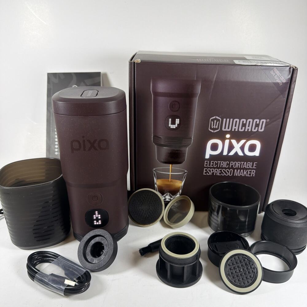 Wacaco Pixapresso Electric Portable Espresso Maker Coffee Machine Dark Burgundy